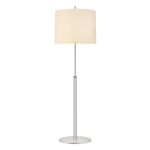 Floor Lamp, 58" H x 17" Dia Shade, Lauren White Shade w/ Brushed Nickel Body